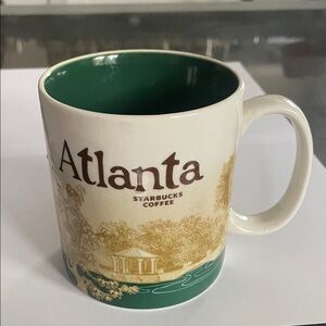 Starbucks Atlanta Mug - Green and Cream Design